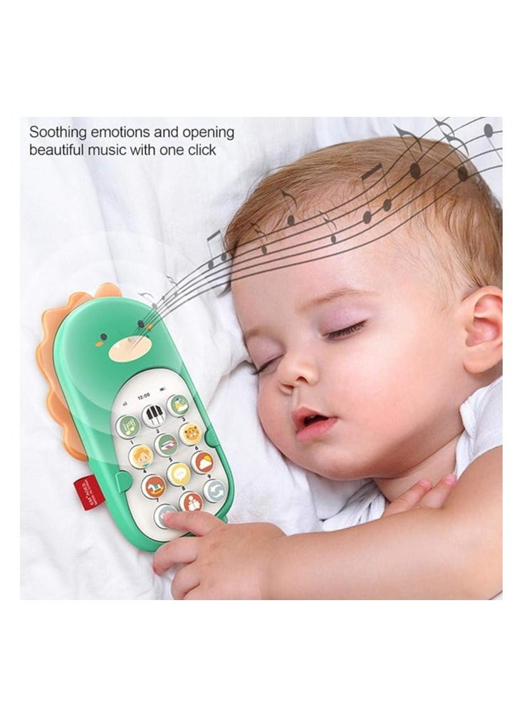 OUYoo OUYoo Baby Cell Phone Toy with Early Education & Music, Learning Educational Dinosaur  Phone Fun for Kids, Sensory Toys for Toddlers Kids Boys and Girls Gifts (Green Dinosaur Phone)  - Image 4