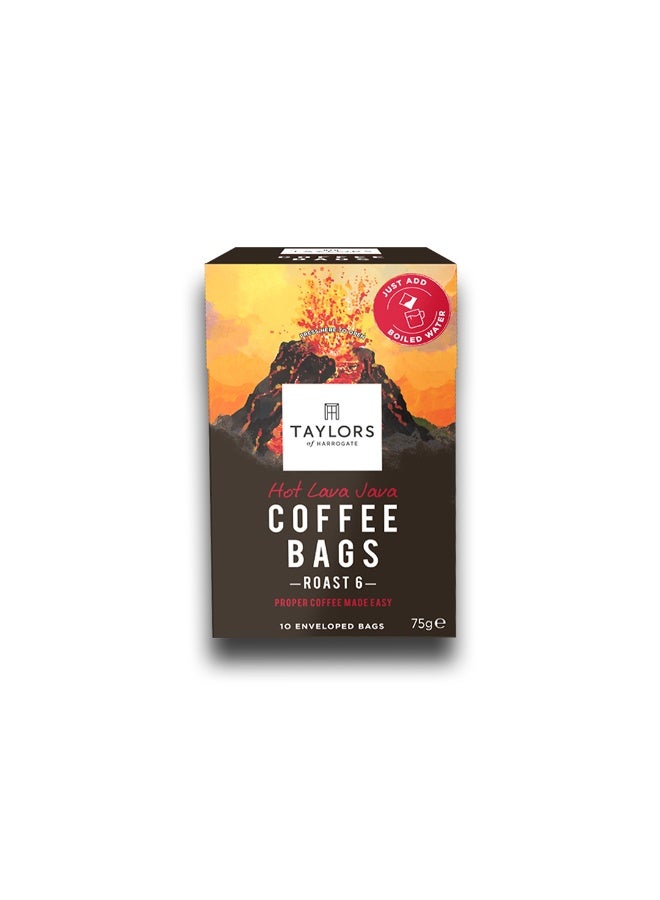 Taylors Of Harrogate Hot Lava Java Coffee Roast 6, 10 sachet