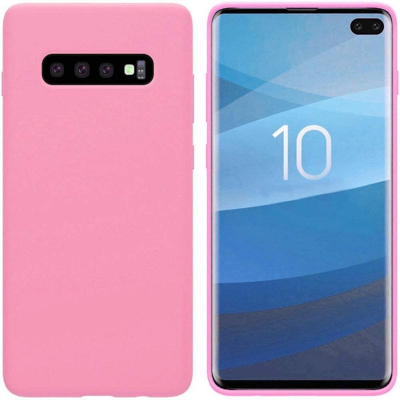 3إي غطاء حماية مرن من البلاستيك غير اللامع لهاتف سامسونج جالاكسي إس 10 بلس، وردي - Image 1