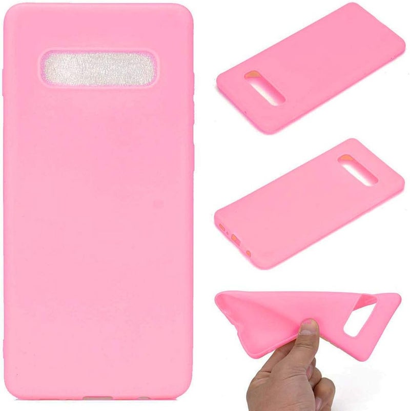 3إي غطاء حماية مرن من البلاستيك غير اللامع لهاتف سامسونج جالاكسي إس 10 بلس، وردي - Image 2