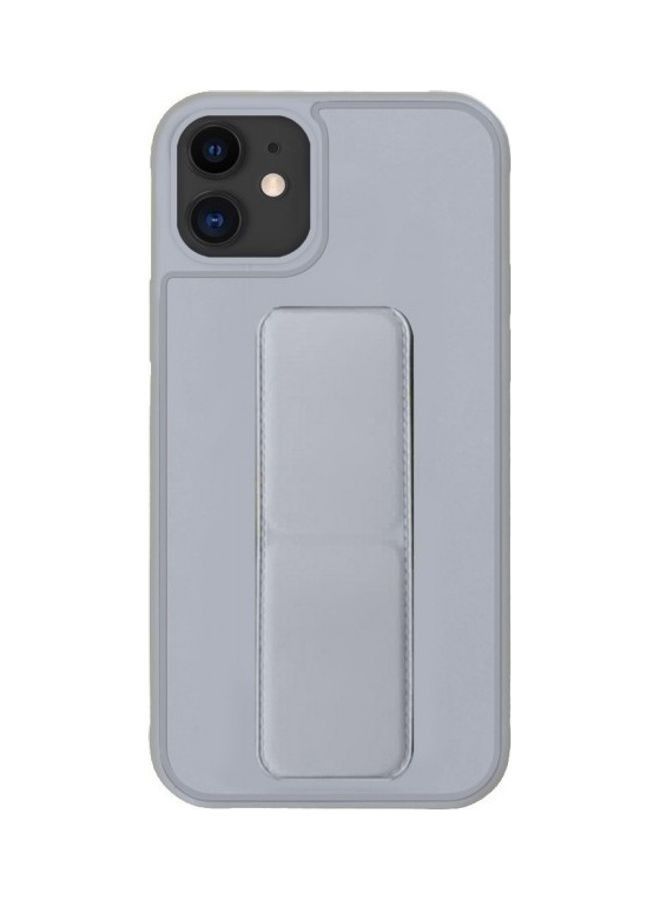 iPhone 12 Pro/12 Protective Back  Cover With Finger Grip Stand Grey - Image 3
