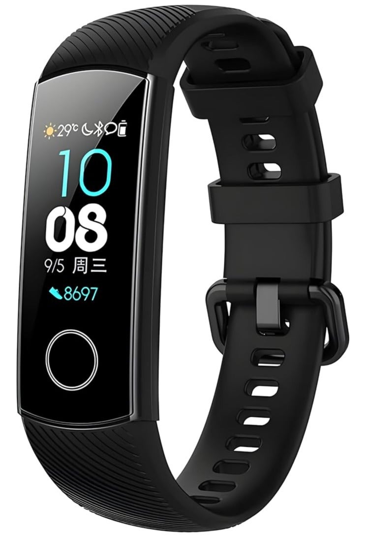 Silicone Replacement Watch Band Compatible with Huawei/Honor Band 4/5 - Comfortable, Waterproof - Stylish and Adjustable Sport Strap - Durable and Easy to Install - Image 1