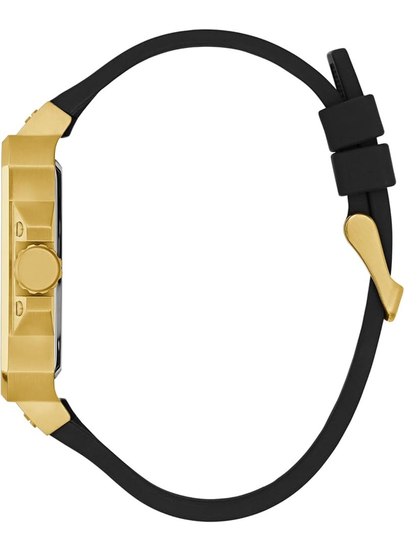 GUESS ساعة GUESS للرجال باللون الأسود والذهبي متعددة الوظائف - GW0637G2 - Image 3