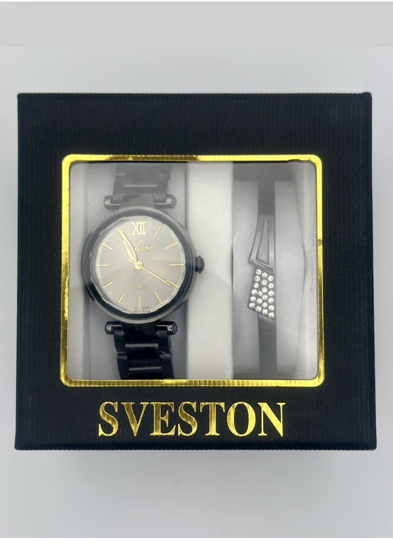 Sveston - Sveston Womens Stainless Steel Set Watch SV 19026 - Image 1