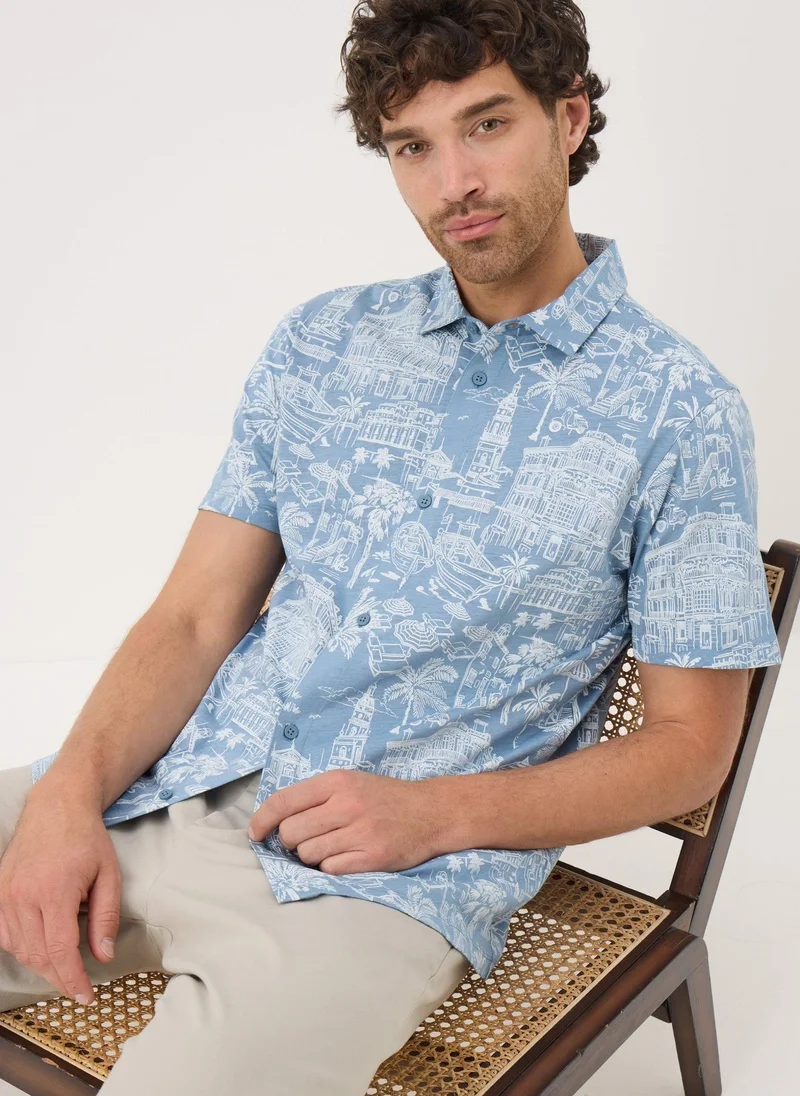 Matalan Blue City Print Shirt