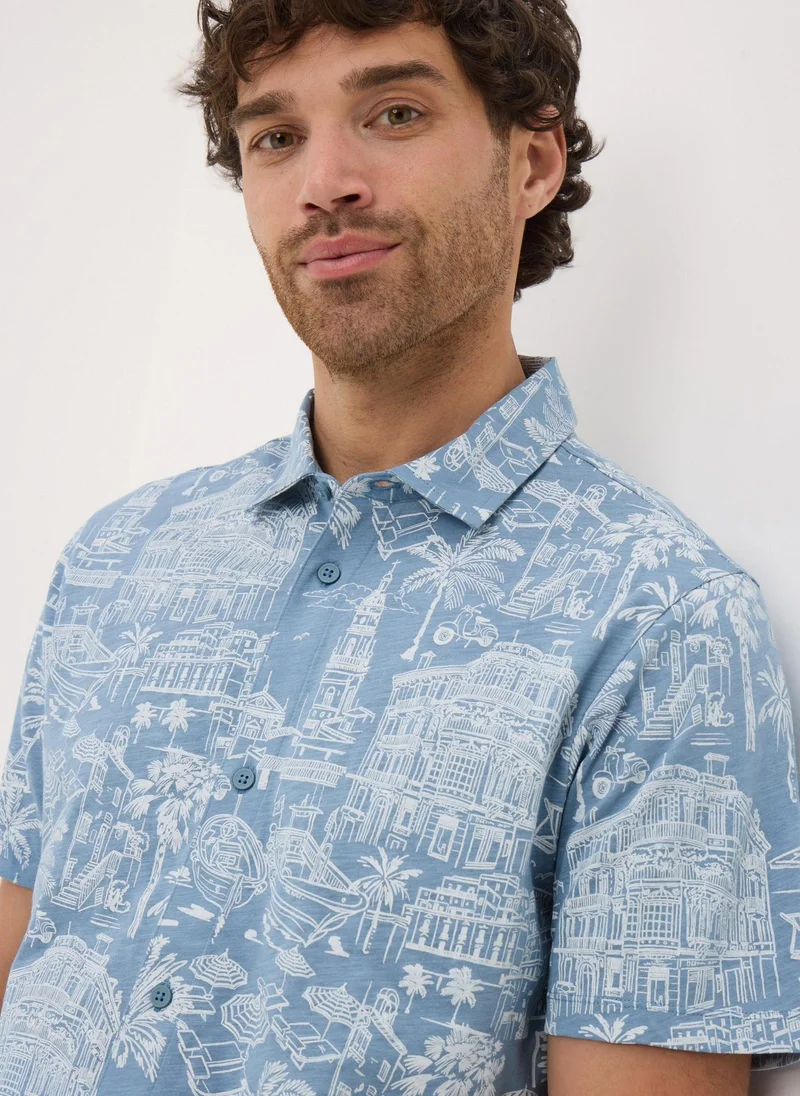 Matalan Blue City Print Shirt
