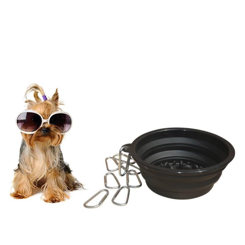Portable Silicone Pet Bowl for dogs cats travel walks and outdoor feeding with Collapsible Design Portable Travel Silicone Build and Travel Outdoor Use in Blue Work Use - Image 4