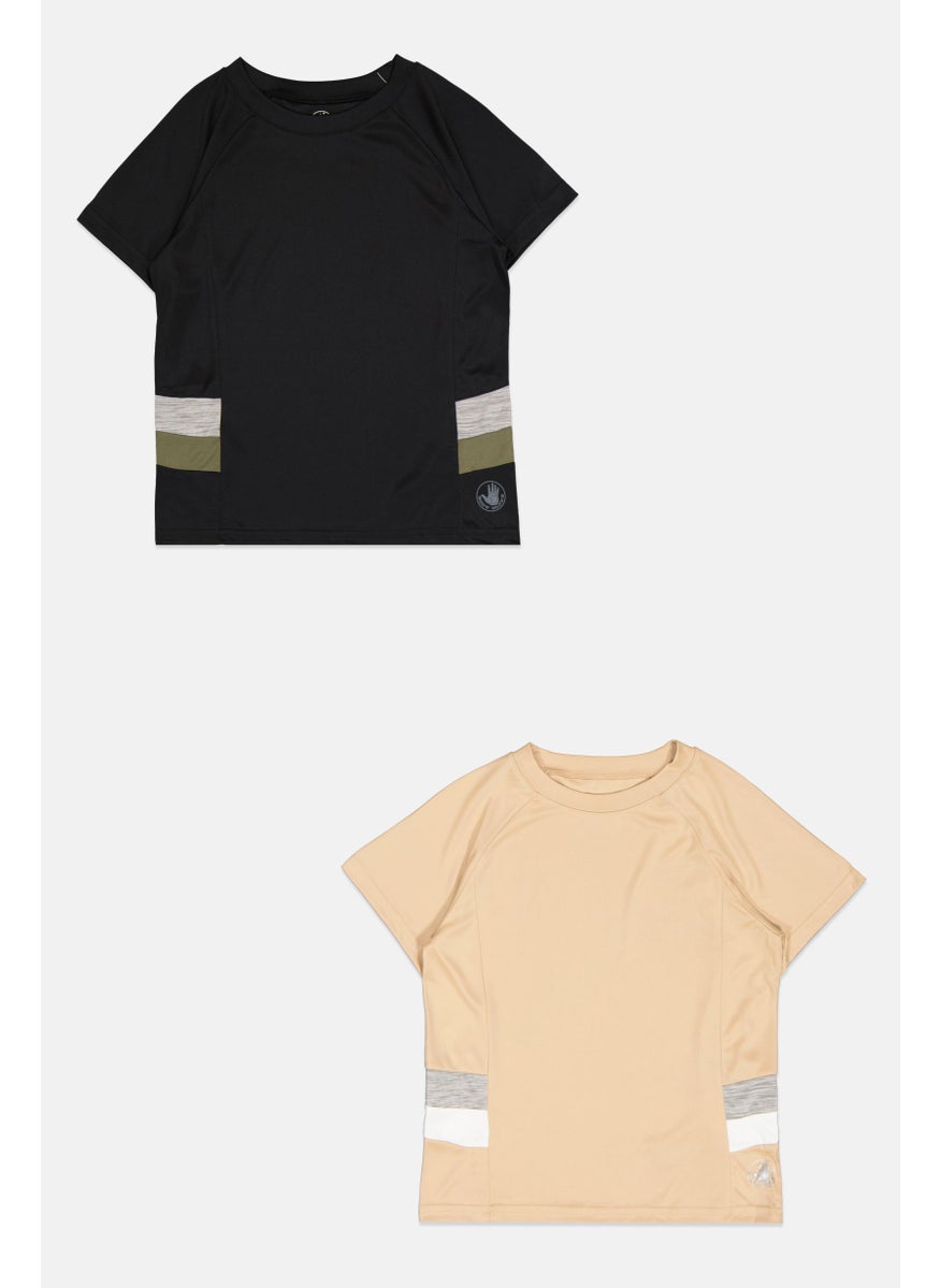 Body Glove - Kids Boy 3Pcs Colorbock Short Sleeve T-shirts , Beige/Olive/Black - Image 1