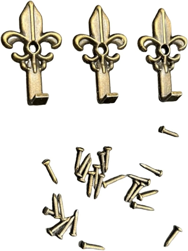 dophee 10Pcs Vintage Wall Mounted Hanging Hooks Decorative Key Hooks Hangers with Screws for Towel Coat Bag Hat Handbag Clothes 46x25mm181x098 - Image 3
