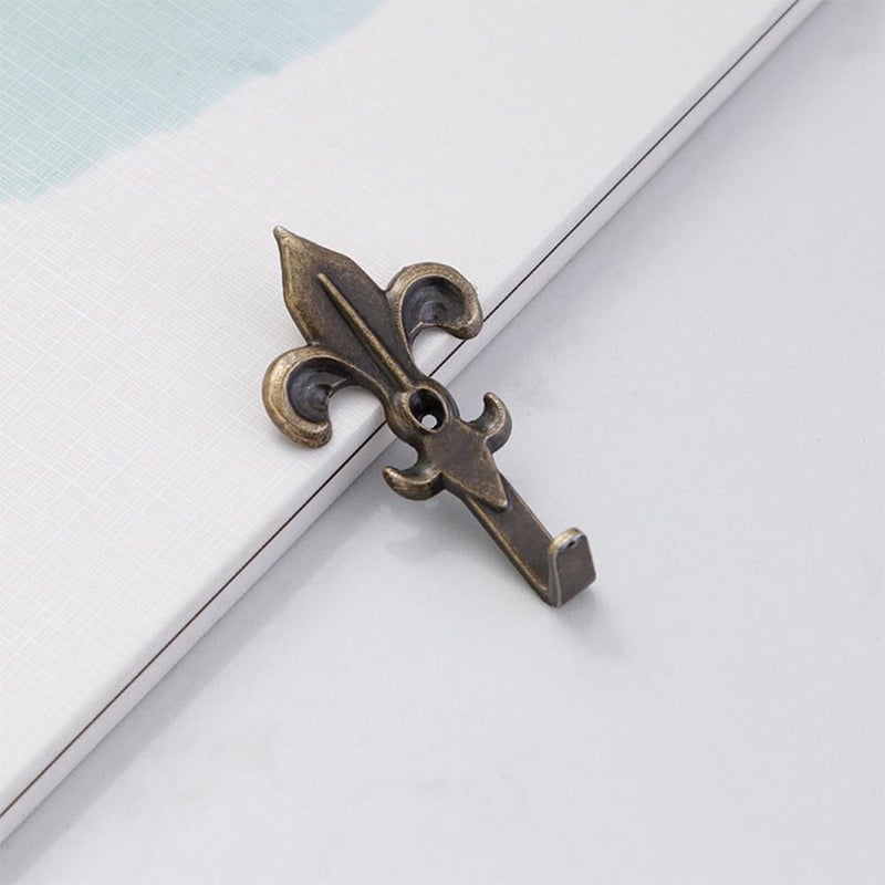 dophee 10Pcs Vintage Wall Mounted Hanging Hooks Decorative Key Hooks Hangers with Screws for Towel Coat Bag Hat Handbag Clothes 46x25mm181x098 - Image 5