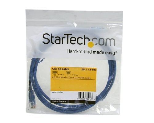 StarTech.com Cat5e Ethernet Cable - 6 ft - Blue - Patch Cable - Molded Cat5e Cable - Short Network Cable - Ethernet Cord - Cat 5e Cable - 6ft (M45PATCH6BL) - Image 3