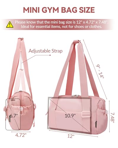 BAVERGE Small Gym Bag for Women Mini Duffle Bag with Wet Compartment Lightweight Waterproof Cute Tote for Girls Workout Sport Travel - Image 3