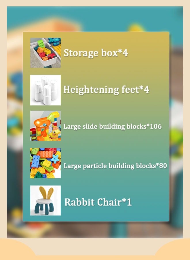 طاولة أنشطة متعددة الوظائف للأطفال الصغار، مجموعة طاولة وكرسي للأنشطة، كبيرة متوافقة مع مكعبات البناء الكبيرة من ليغو، لعبة تجميع طاولة المياه الرملية، لعبة طاولة تعلم الأطفال - Image 2
