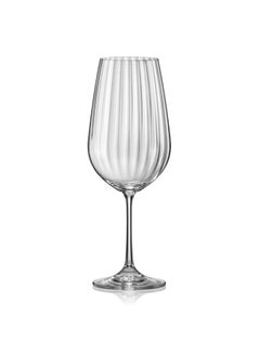 Crystalex Crystalex Red Wine Glass Waterfall Optic 550ml, Crystalline 