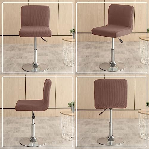 Bifaunvogel Bar Stool Cover with Back Waterproof Set of 4 Jaquard Dining Room Square Swivel Barstool Chair Slipcover for Counter Height Mid Low Back Chair Protector - Image 2