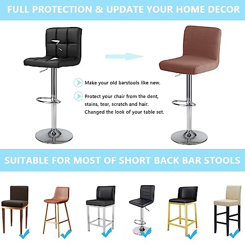 Bifaunvogel Bar Stool Cover with Back Waterproof Set of 4 Jaquard Dining Room Square Swivel Barstool Chair Slipcover for Counter Height Mid Low Back Chair Protector - Image 4