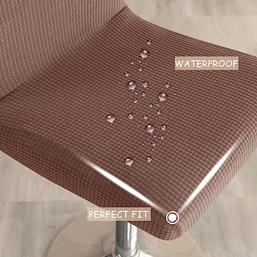Bifaunvogel Bar Stool Cover with Back Waterproof Set of 4 Jaquard Dining Room Square Swivel Barstool Chair Slipcover for Counter Height Mid Low Back Chair Protector - Image 3