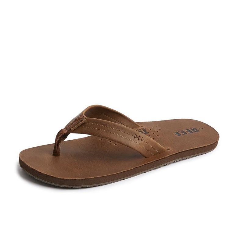 REEF Draftsmen Men's Flip Flop Sandal, Full Grain Leather Straps, Bottle Opener, Bronze Brown, 9 - Image 1
