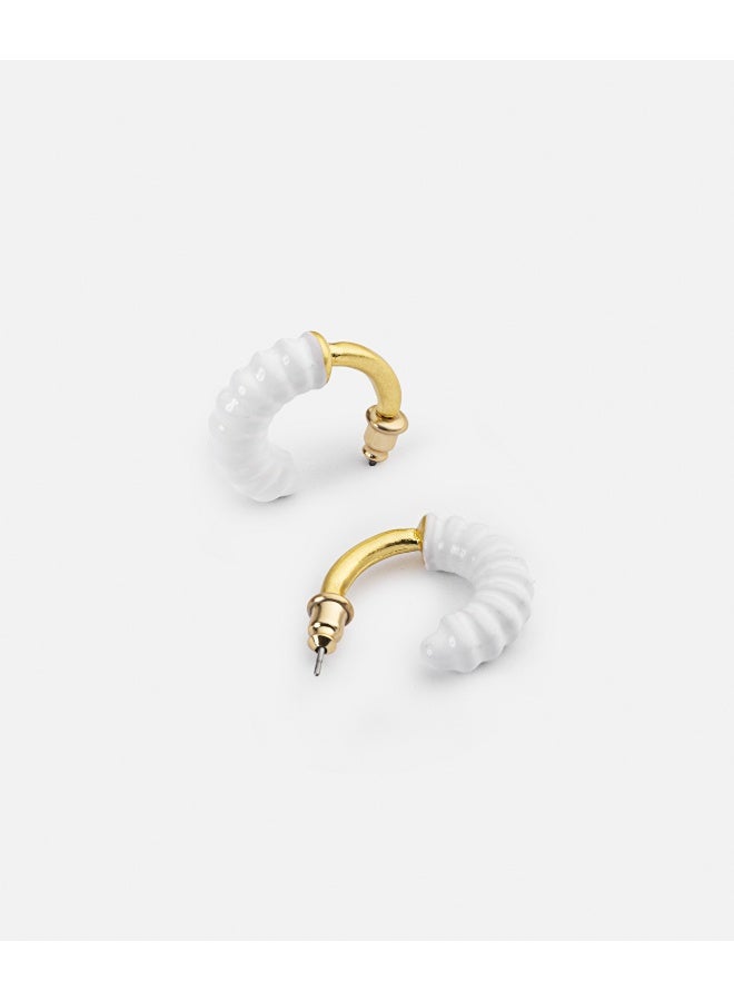 Ipekyol Contrast Resin Hoop Earrings  - Image 1