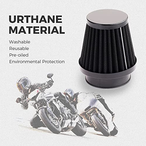 Mtsooning 48mm Motorcycle Air Filter, Clamp-on Intake Pod Cleaner Filter Replacement for Motorcycle ATV Dirt Pit Bike Go Kart 50-110cc - Image 3