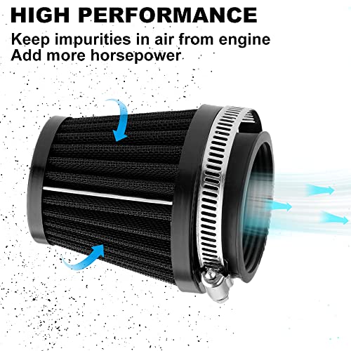 Mtsooning 48mm Motorcycle Air Filter, Clamp-on Intake Pod Cleaner Filter Replacement for Motorcycle ATV Dirt Pit Bike Go Kart 50-110cc - Image 2