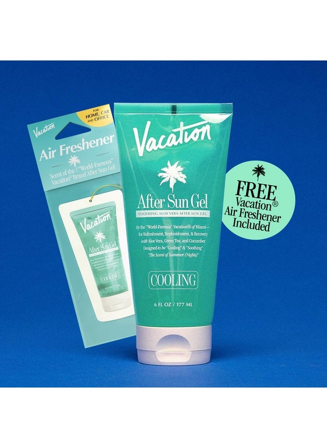 VACATION - After Sun Gel + Airfreshener Bundle Soothing Aloe Vera Gel For Sunburn Relief Hydrating After Sun Care Nonsticky Cooling Aloe Gel Sunburn Relief Alcohol Free 6 Fl. Oz. - Image 1