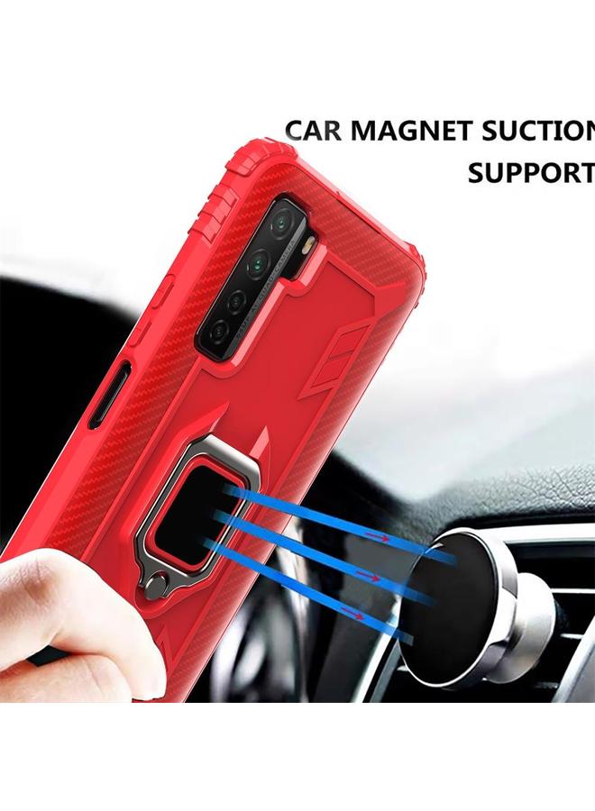 S-TOP Case For Huawei Nova 7 SE Carbon Fiber Protective Case with 360 Degree Rotating Ring Holder - Image 5