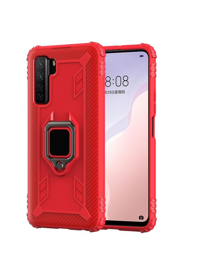 S-TOP Case For Huawei Nova 7 SE Carbon Fiber Protective Case with 360 Degree Rotating Ring Holder - Image 2