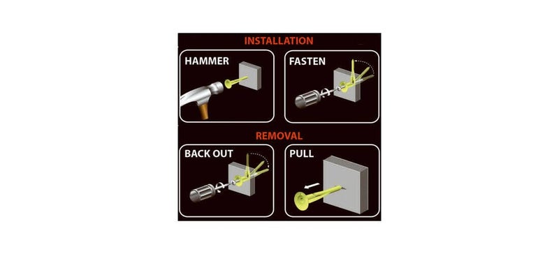 WallClaw Anchors مسامير WallClaw PCK-WC4-YS للتثبيت في الجدران الجافة (عبوة 4) - Image 1