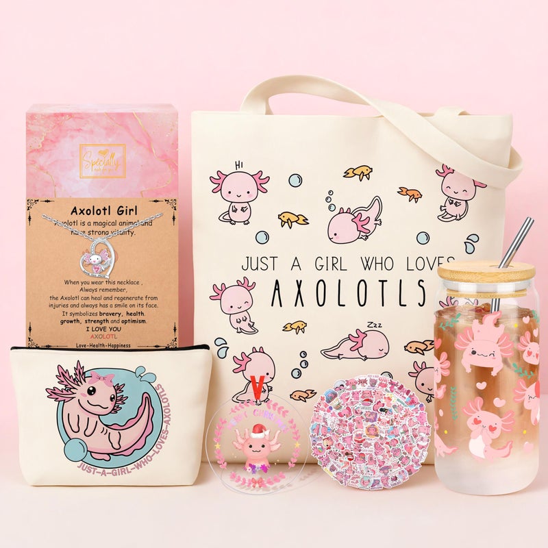 SiplyHaven 6PCS Axolotl Gifts, Easter Basket Stuffers Teen Gifts Trendy Stuff Cute Axolotls Accessories Basket for Axolotl Lovers Birthday Christmas Gift for Girls & Teens (Daughter, Niece) - Image 1