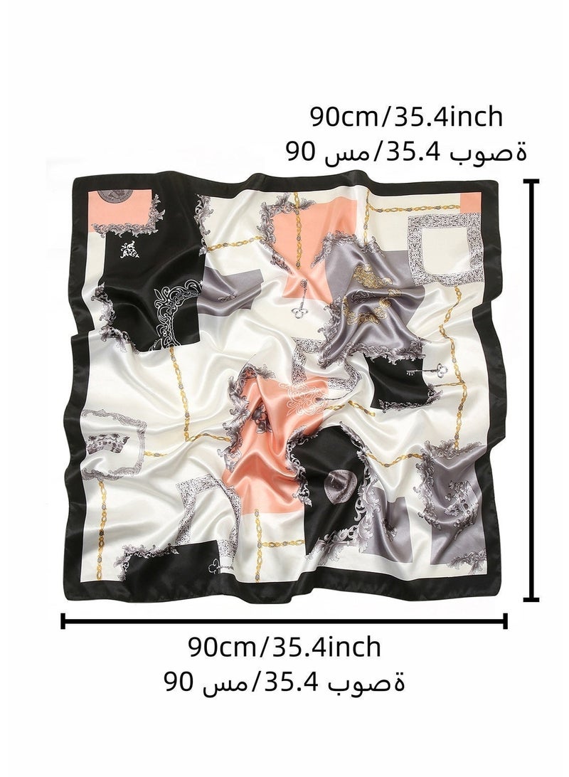 1pc Women Square Scarf, Summer Travel Vacation Headscarf, Lightweight Multi-Purpose Bandana Headbands, Square Head Scarf - Image 5