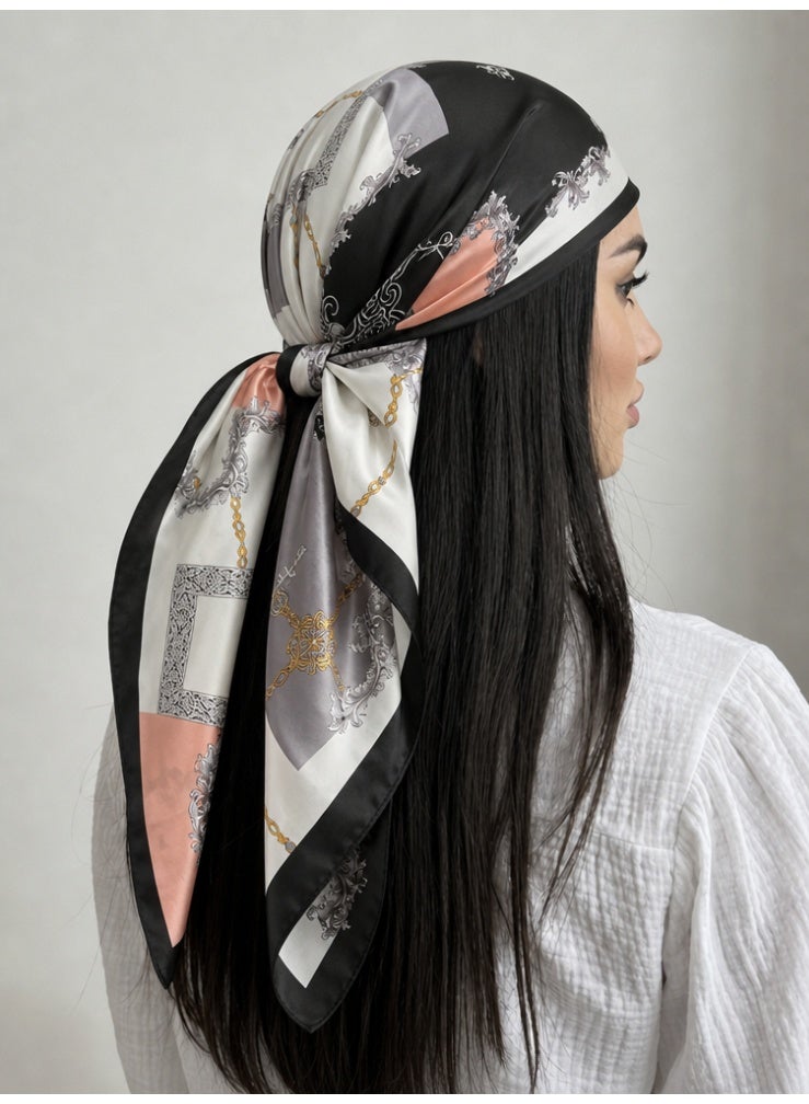 1pc Women Square Scarf, Summer Travel Vacation Headscarf, Lightweight Multi-Purpose Bandana Headbands, Square Head Scarf - Image 1