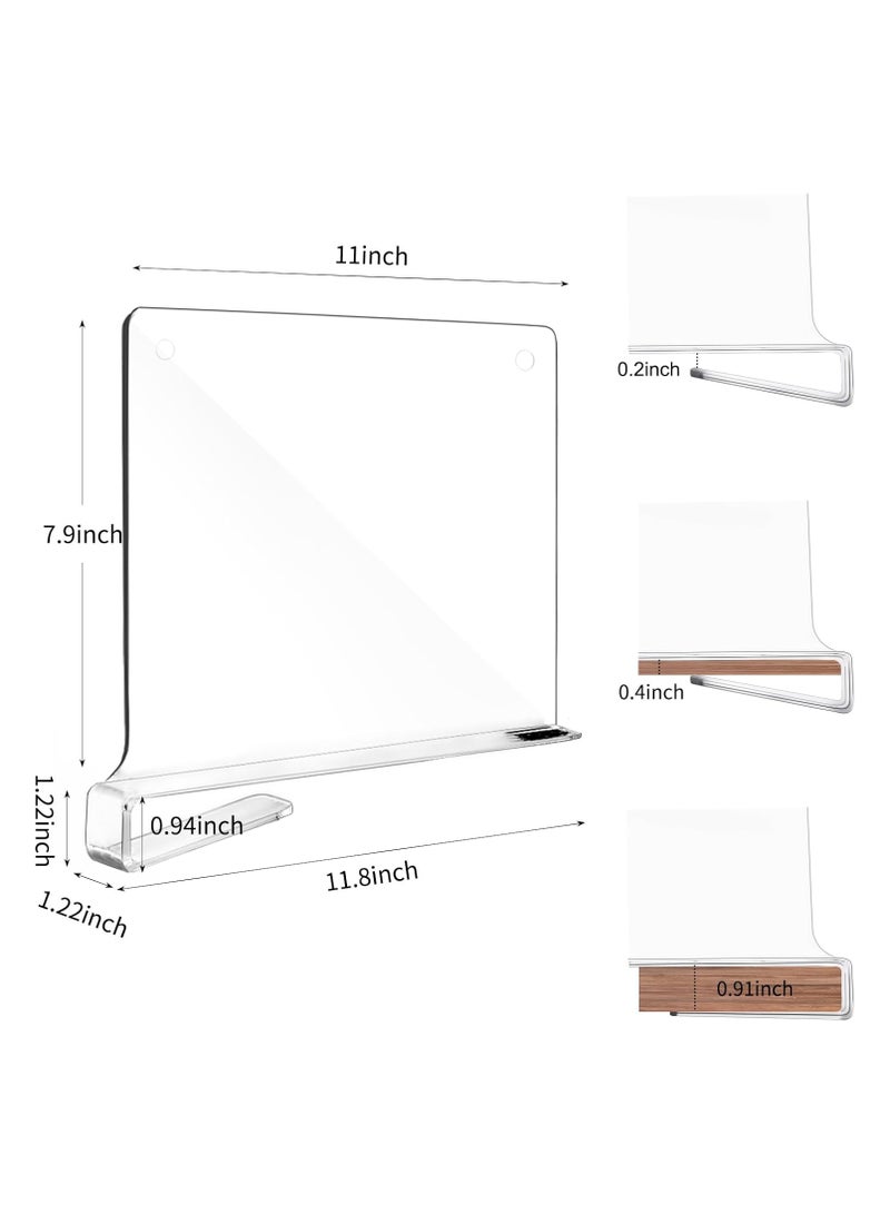 TPGP 12pcs Shelf Dividers for Closet Organization, Acrylic Shelf Divider for Wooden Shelving, Wood Shelf Organizer for Closet, Bedroom, Kitchen, and Office - Image 2