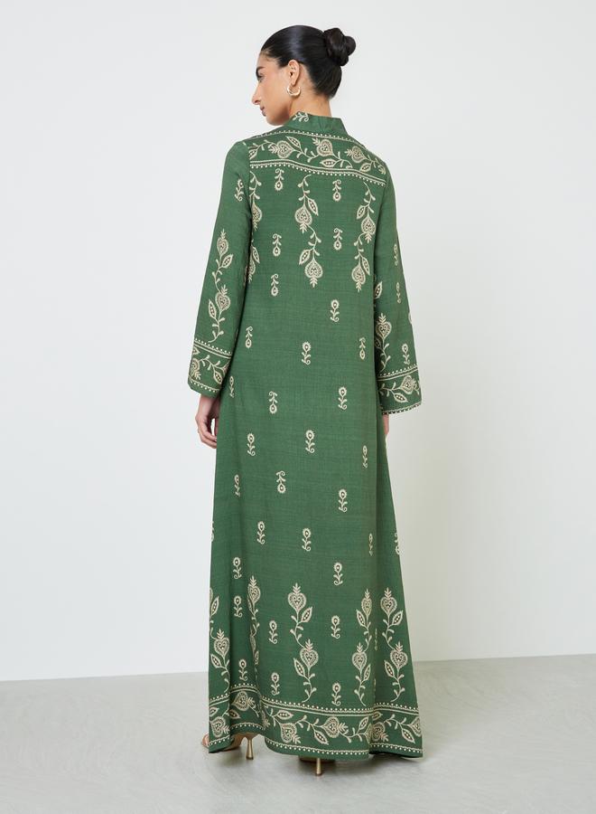أميرة جلابية مطرزة بياقة قائمة - Image 3