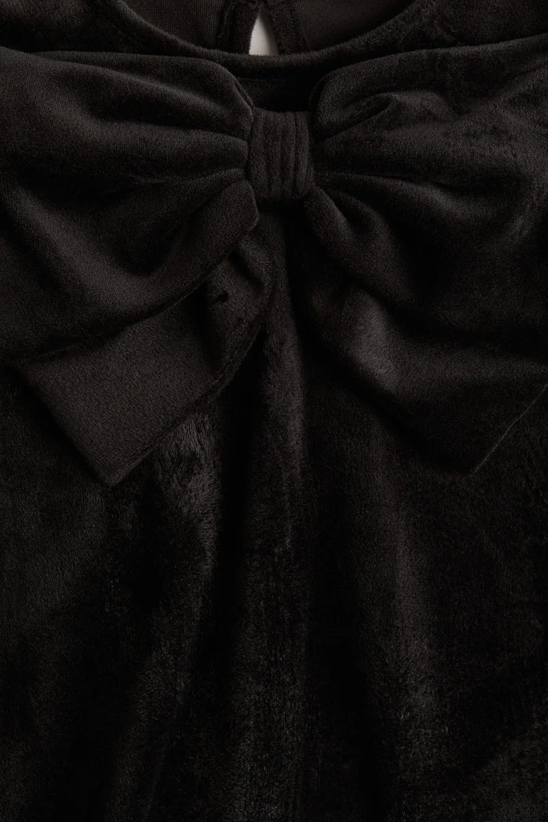 اتش اند ام Bow-Detail Velour Dress