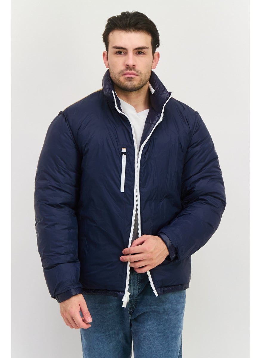 BOSS - Men Quilted Puffer Jacket, Navy - Image 1