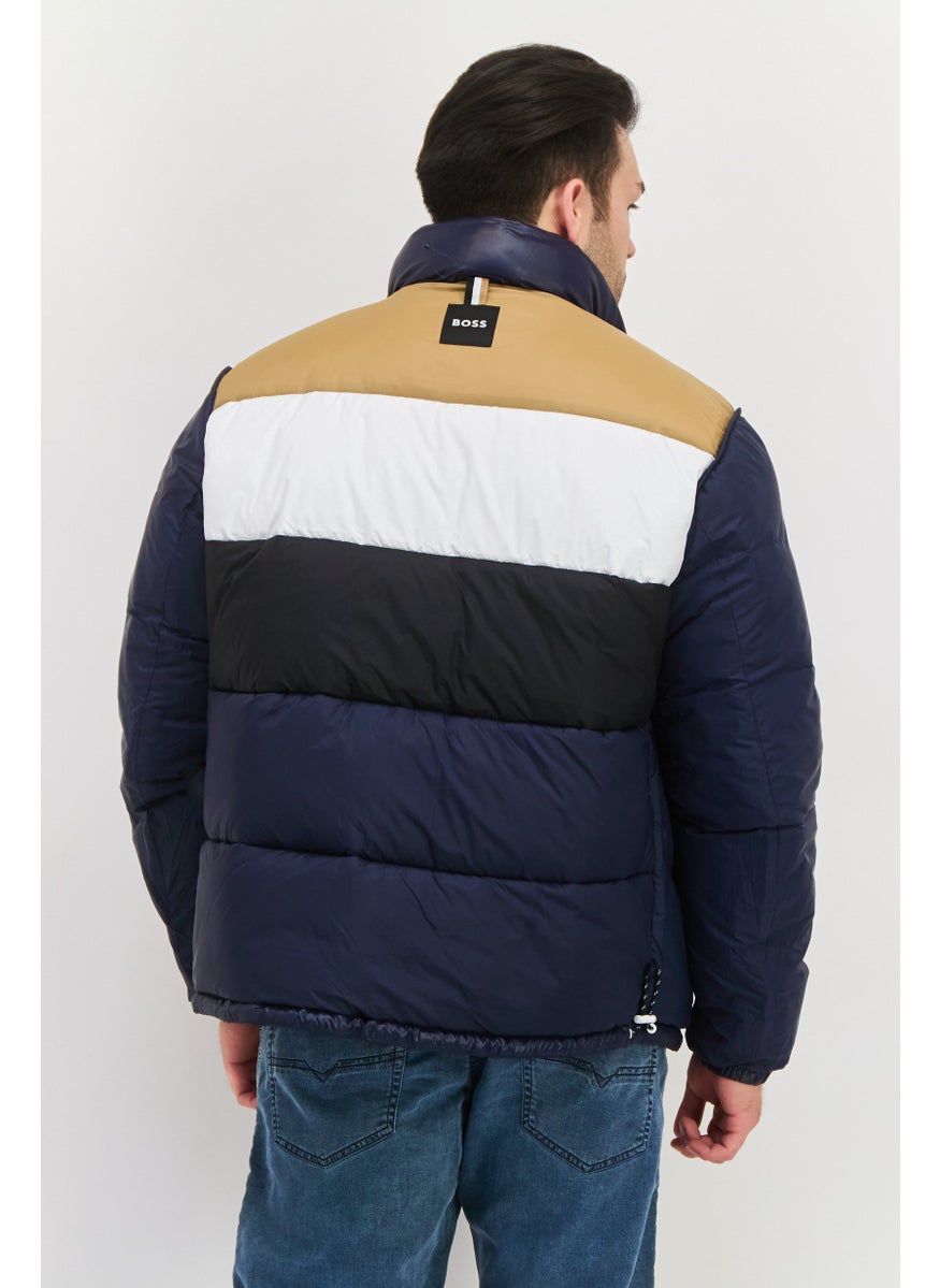 BOSS - Men Quilted Puffer Jacket, Navy - Image 1
