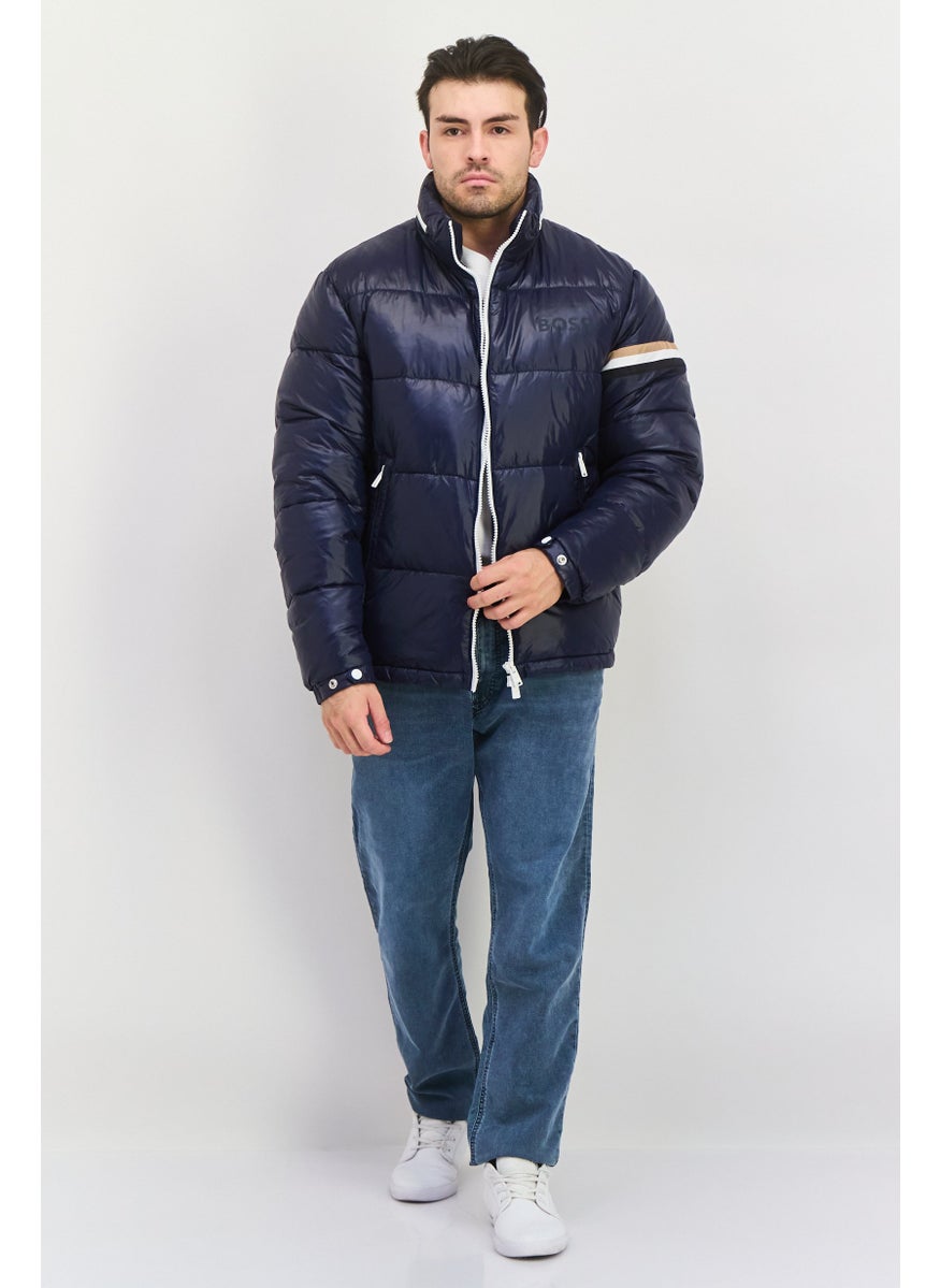 BOSS - Men Quilted Puffer Jacket, Navy - Image 1