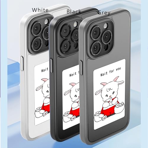 KSOPUERT Ink Screen Smart Phone Case Phone Body Protective for 6.1 Inch iPhone 13 iPhone 14,Supports Display 3.5 Picture On Case,Black - Image 5