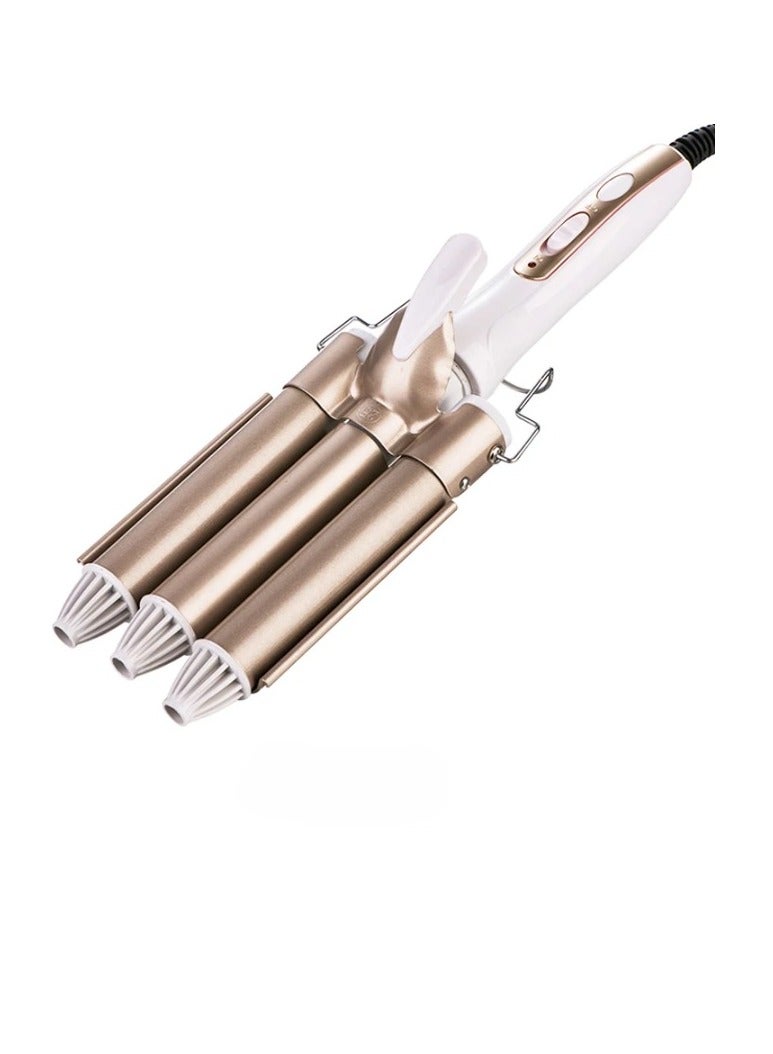 AROAQ مكواة تجعيد الشعر، مكواة كهربائية ثلاثية الأسطوانة، لفائف شعر سريعة التسخين، أداة تصفيف شعر خفيفة ومحمولة، أداة تصفيف سهلة الاستخدام للنساء، (28 مم) - Image 1