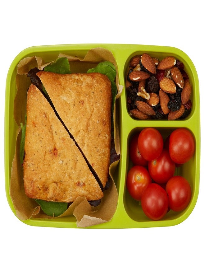 Sunsella Leakproof, 3 Compartment, Bento Lunch Box, Airtight Food Storage Container (1 Pc) - Green - Image 3