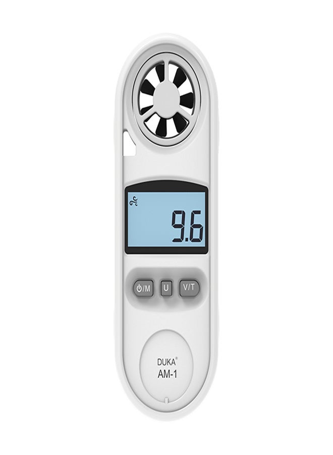 DUKA AM-1 Digital Anemometer Wind Speed/Temperature Measuring Instrument 0.3-30m/s -10~45°C Tester with LCD Backlight Display/Wind Chill Reminder/Multiple Unit Switching Multifunctional Anemometro - Image 1