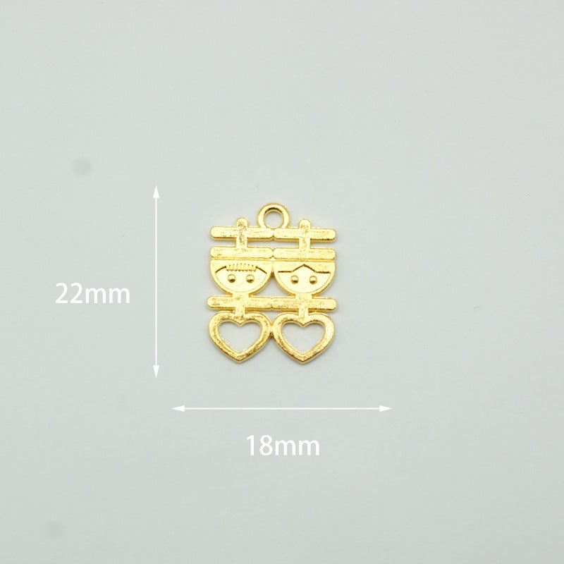 Vintage Alloy Xi Charms for Wedding Favors 0122-bride and groom happy word