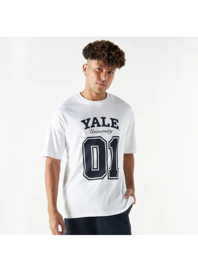 SP Characters Yale University Print Crew Neck T-shirt with Short Sleeves