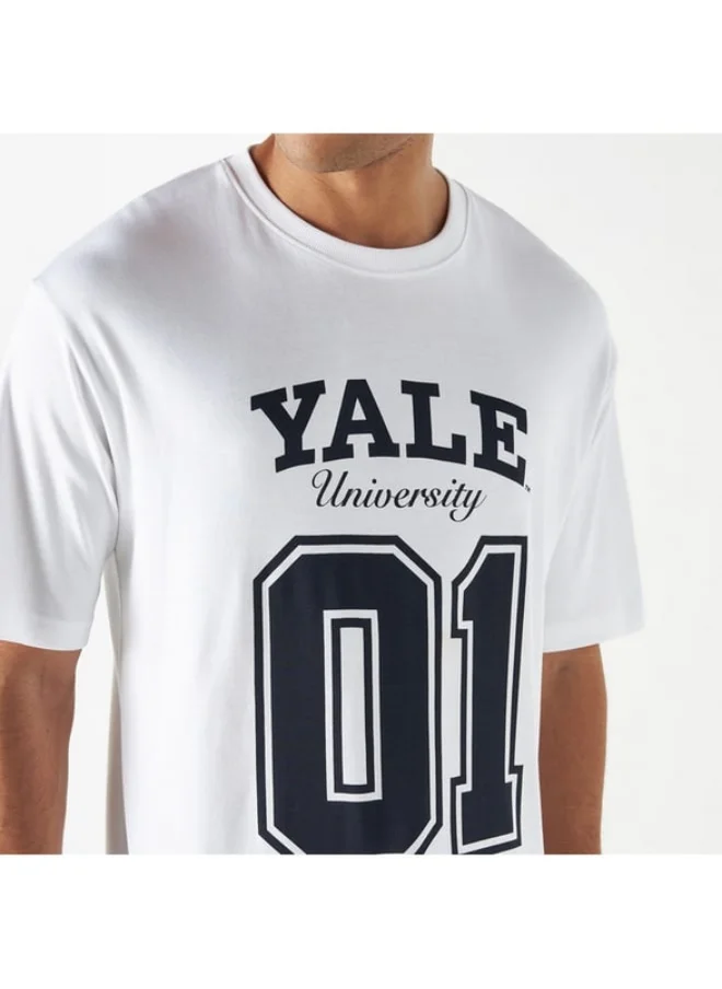 SP Characters Yale University Print Crew Neck T-shirt with Short Sleeves