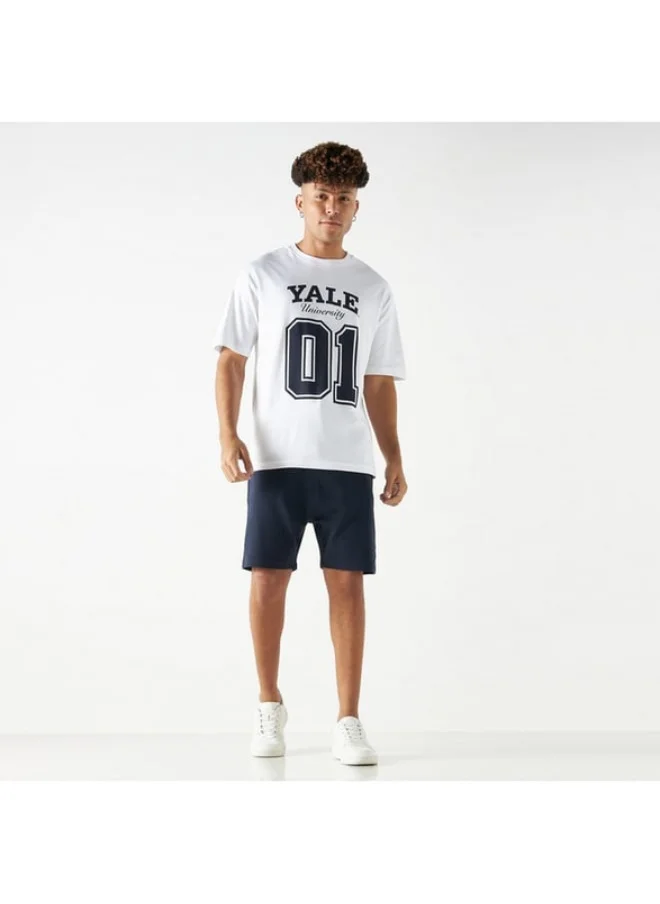 SP Characters Yale University Print Crew Neck T-shirt with Short Sleeves