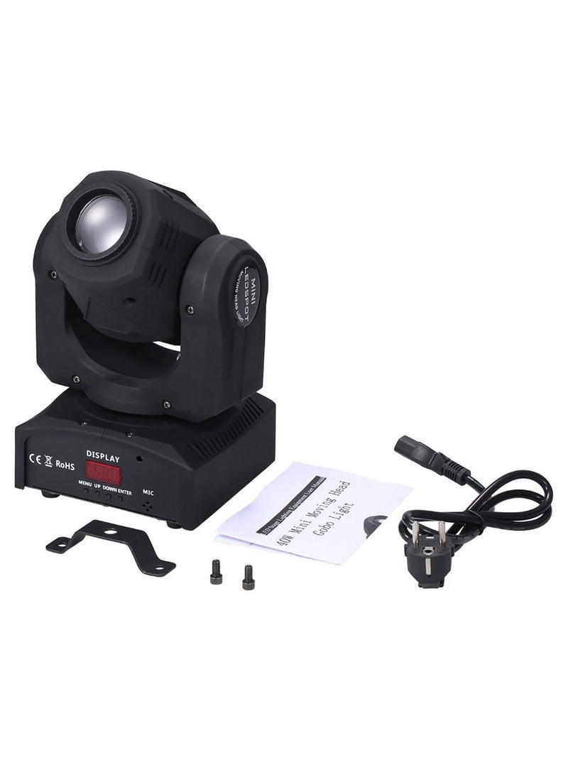 مصباح LED صغير للمسرح برأس متحرك مع ملحقات أسود