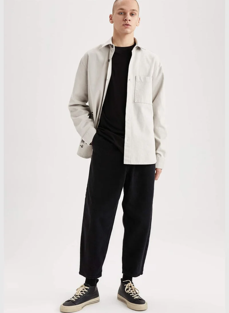 DeFacto Relax Fit Long Sleeve Back Print Shirt