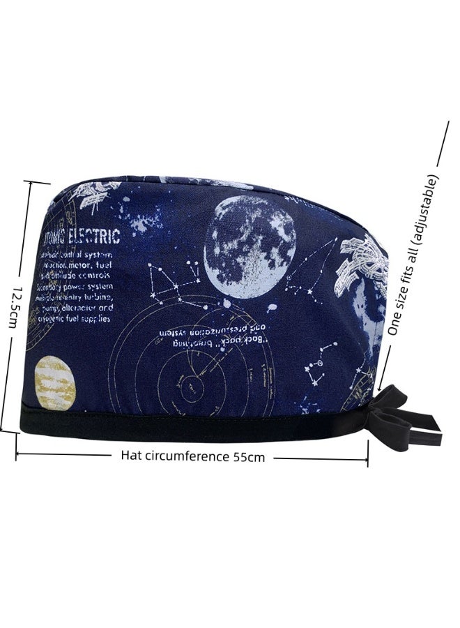 اسم المحتوى ناريلا القطن مطبوعة الجراحية كاب حزام قابل للتعديل الطبية العمل كاب - Image 2