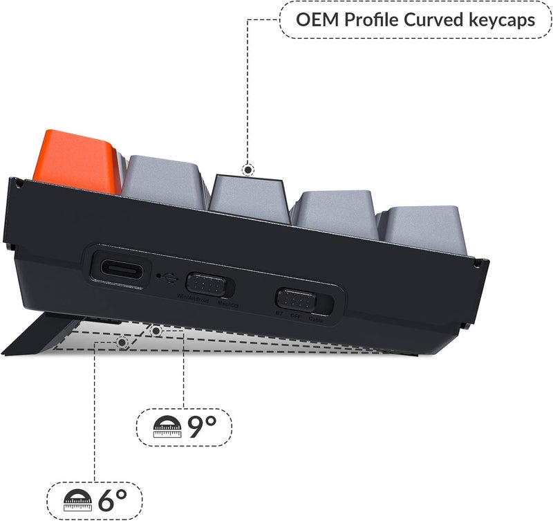 Keychron K6 Bluetooth 5.1 Wireless Mechanical Keyboard with K Pro Red Switch/LED Backlit/Rechargeable Battery, 68 Keys Compact Keyboard Compatible with Mac Windows - Image 4